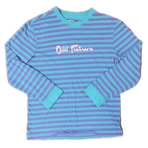 OFWGKTA Odd Future Shirt Men's Medium Long Sleeve Purple Blue Striped